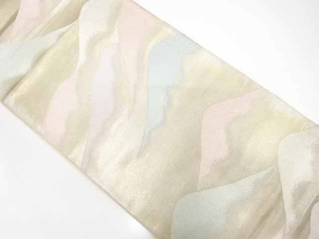 JAPANESE KIMONO / ANTIQUE FUKURO OBI / SILK / WOVEN MOUNTAINS